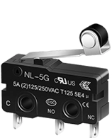 Microinterruttore ad alta sensibilità con leva a rullo e cerniera