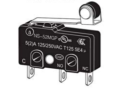 Microinterruttore a tre molle con spazio di 2 mm