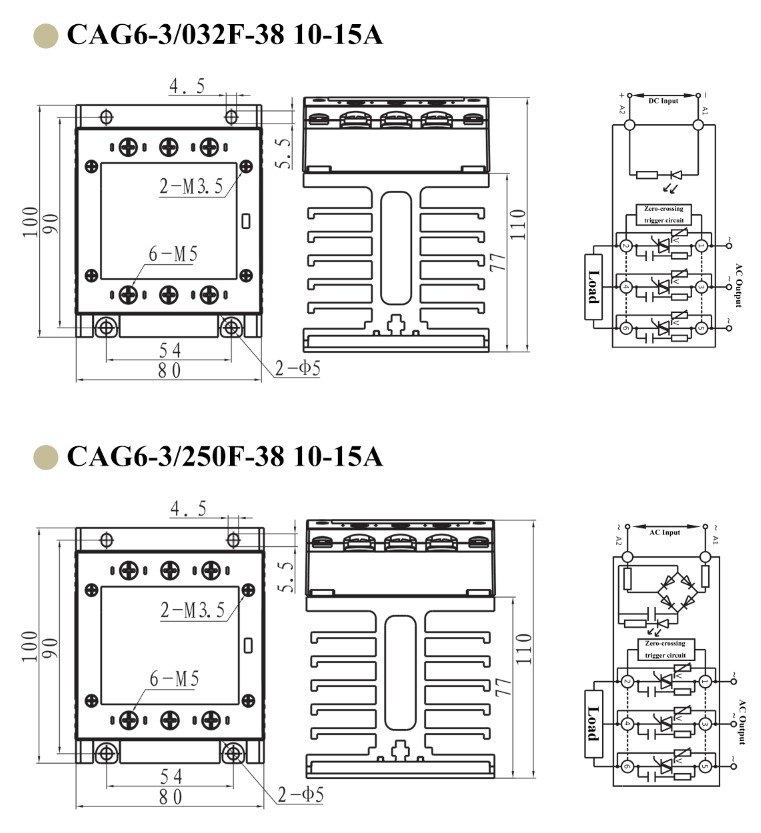 Rel&egrave; a stato solido CAG6-3 10-15A